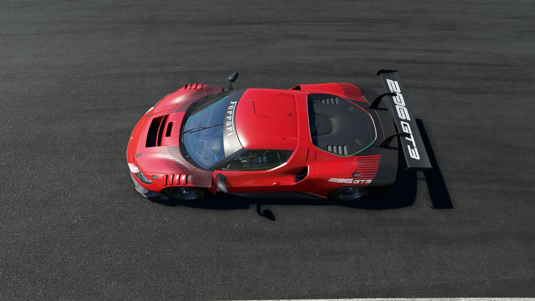 Ferrari 296 GT3 visto desde arriba